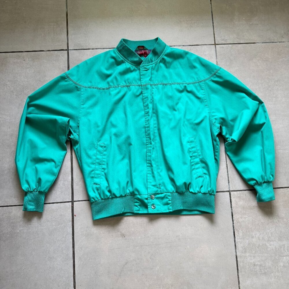 Vintage Land-N-Lakes Outerwear bomber jacket in vibrant teal green